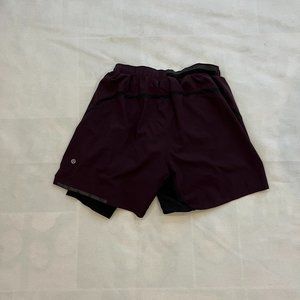Lulu Lemon Maroon Runner Shorts (Size Small)